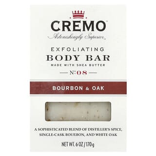 Cremo, Exfoliating Body Bar Soap, No. 08 Bourbon & Oak, 6 oz (170 g)