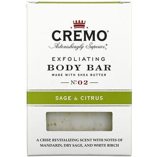 Cremo, Barra corporal exfoliante, No. 02, Salvia y cítricos, 170 g (6 oz)