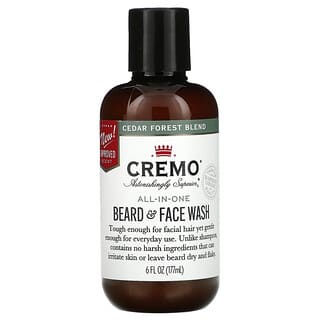 Cremo, Универсальное средство для умывания для бороды и лица, смесь кедрового леса, 6 жидких унций (177 мл)