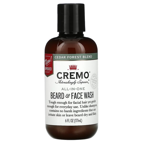 Cremo, オールインワンひげ＆フェイスウォッシュ、シーダーフォレストブレンド、177ml（6液量オンス）