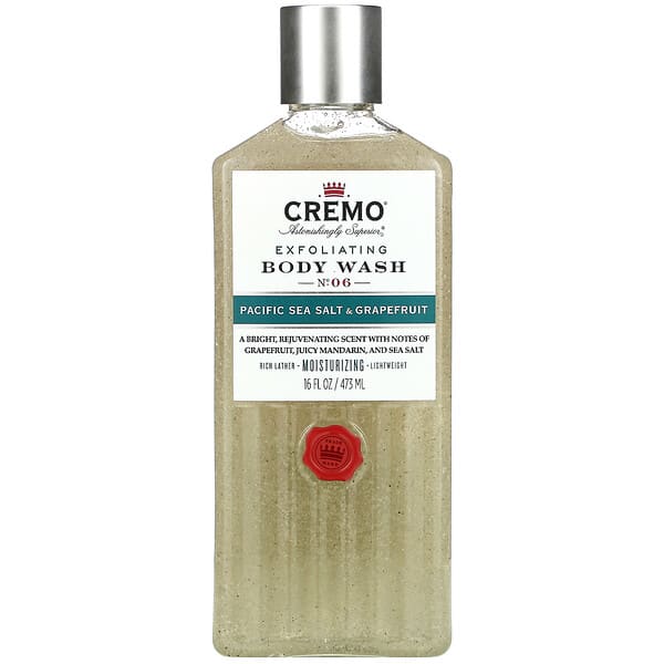 Cremo, Exfoliating Body Wash, No. 06, Pacific Sea Salt & Grapefruit, 16 fl oz (473 ml)