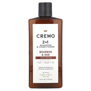 Cremo, Champú y acondicionador 2 en 1, N.º 08, Bourbon y roble, 473 ml (16 oz. líq.)