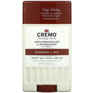Cremo, Anti-Perspirant & Deodorant, No. 08, Bourbon & Oak, 2.65 oz (75 g)