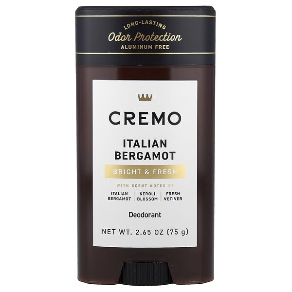 Cremo, 데오드란트, 이탈리안 베르가모트, 75g(2.65oz)