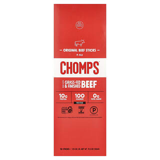 Chomps, Beef Sticks, Original, Mild, 10 Pack, 1.15 oz (32 g) Each