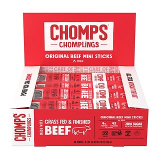 Chomps, Chomplings Mini Sticks Grass-Fed Original Beef, 24 Pack