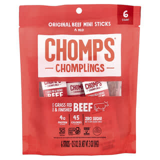 Chomps, Chomplings, оригинальные говяжьи палочки, неострый вкус, 6 палочек по 14 г (0,5 унции)