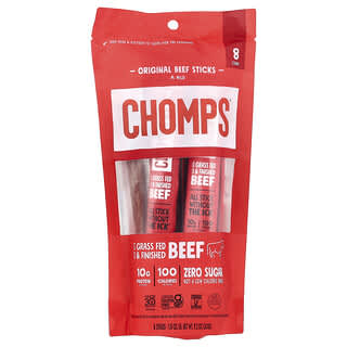 Chomps, Barritas de carne de res originales, Suaves, 8 barritas, 32 g (1,15 oz) cada una