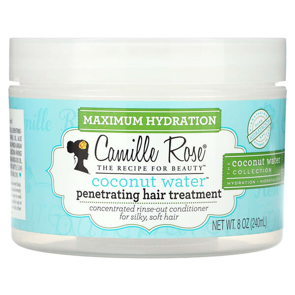 Camille Rose, 코코넛 워터, 침투력이 있는 헤어 트리트먼트, 강력한 보습 효과, 240ml(8oz)