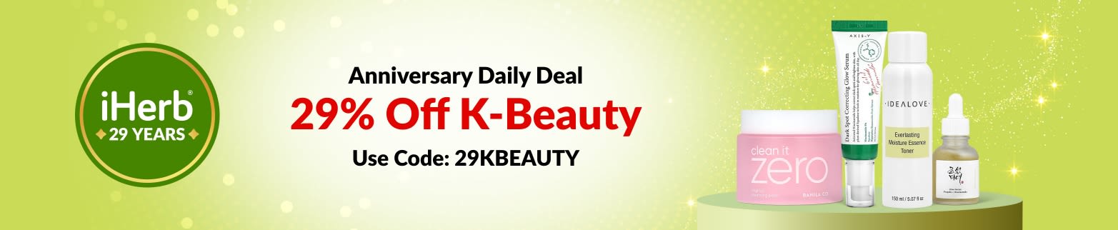 iHerb 29th Anniversary Daily Deal – 29% off K-Beauty with code 29KBEAUTY.