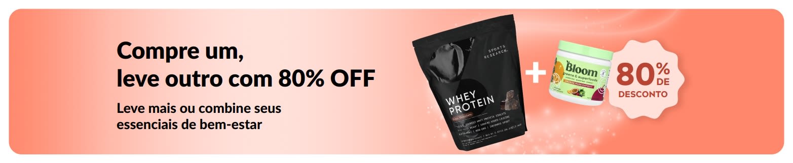 iHerb promo banner offering buy one get one 80% Off on wellness essentials.