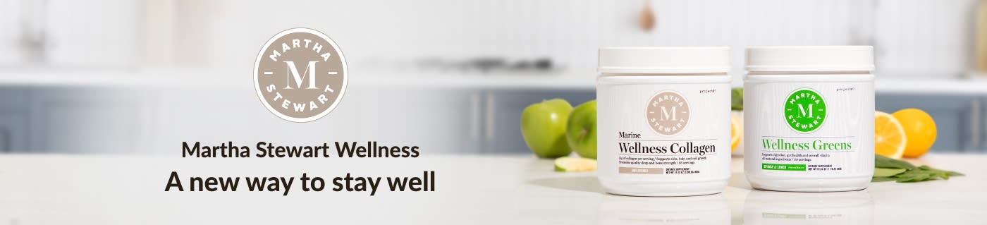 Shop Martha Stewart Wellness supplements including marine collagen, wellness greens, and more.