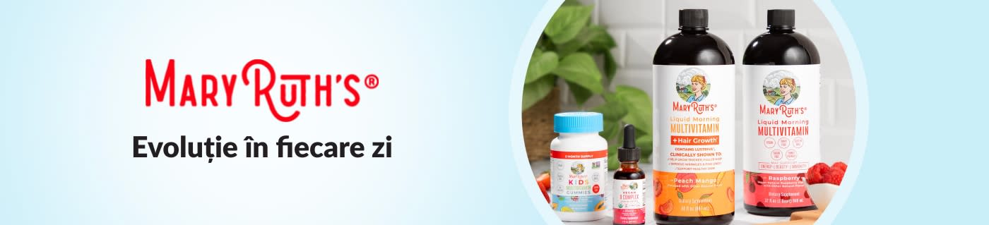 Comandați suplimente MaryRuth, precum multivitamine lichide, jeleuri pentru copii, produse pentru creșterea părului etc.