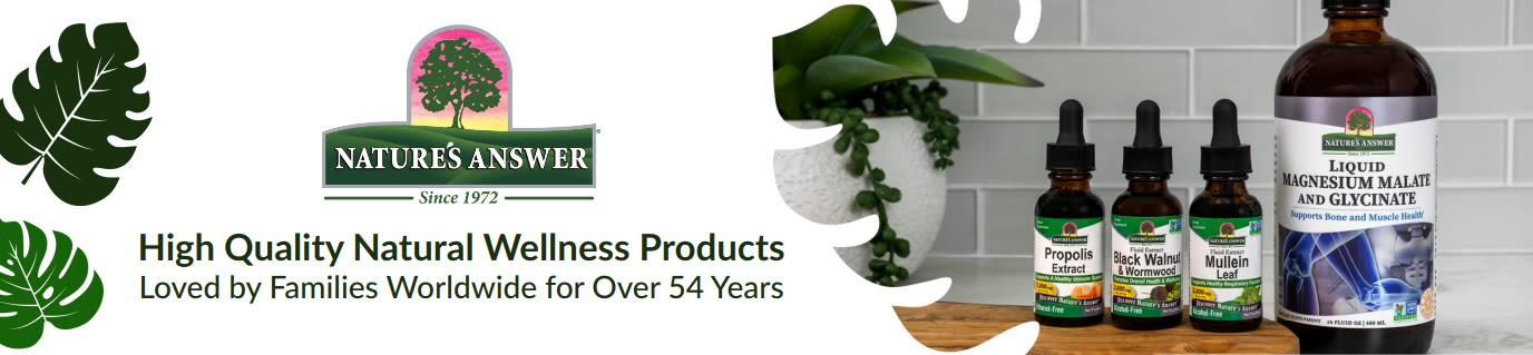 Nature's Answer banner: 