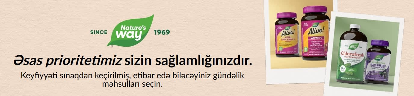 Nature's Way - Keyfiyyəti sınaqdan keçirilmiş, etibar edə biləcəyiniz gündəlik məhsulları seçin.