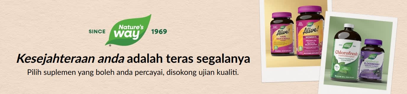 Nature's Way - Pilih suplemen yang boleh anda percayai, disokong ujian kualiti.