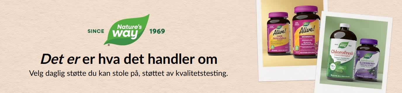 Nature's Way – Velg daglig støtte du kan stole på, støttet av kvalitetstesting.