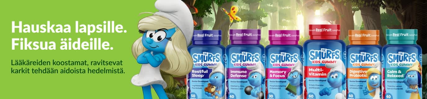 The Smurfs Kids Gummy: Lääkäreiden koostamat, aidoista hedelmistä.