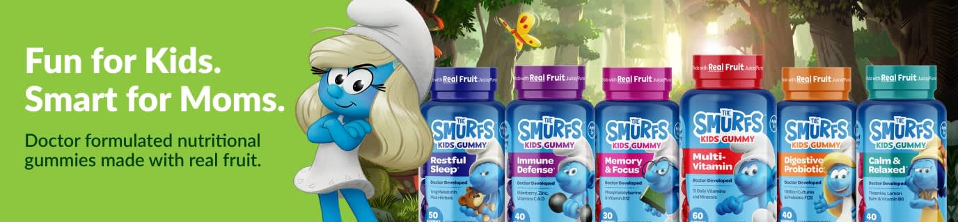 The Smurfs Kids Gummy – doctor formulated with real fruit.