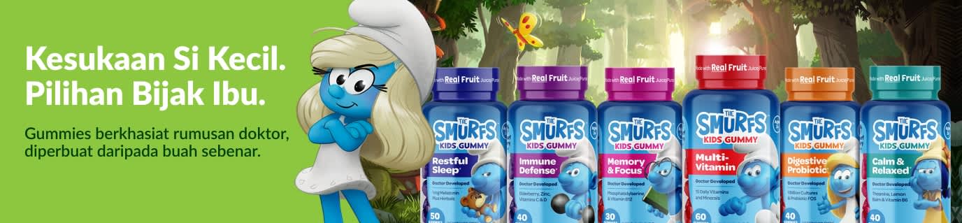The Smurfs Kids Gummy – formulasi doktor dengan buah sebenar.