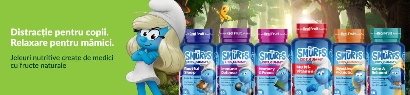 Jeleuri pentru copii The Smurfs – create de medici cu fructe naturale.