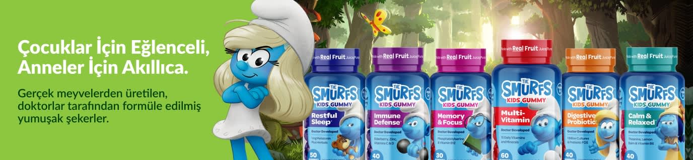 The Smurfs Kids Gummy – doktorlar tarafından formüle edilmiş yumuşak şekerler.