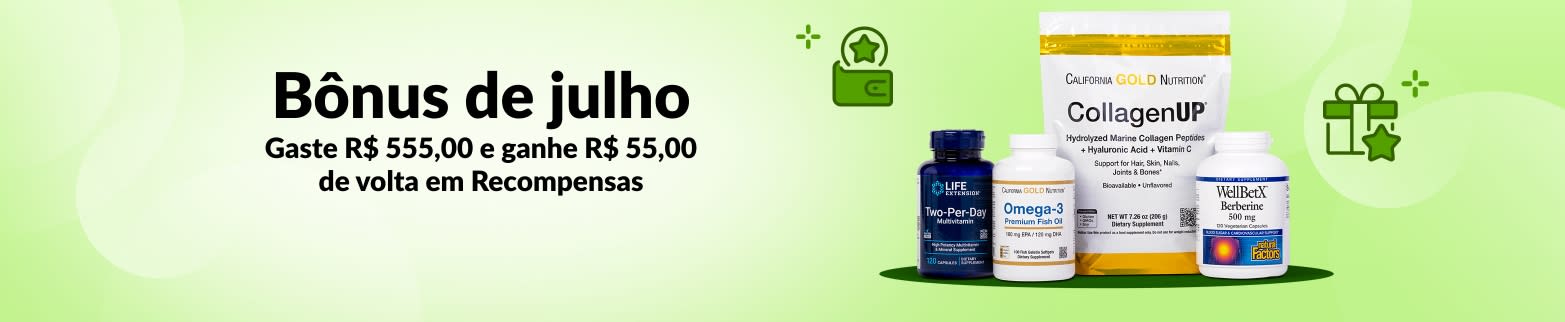 GASTE R$ 555,00, GANHE R$ 55,00 BÔNUS DE JULHO