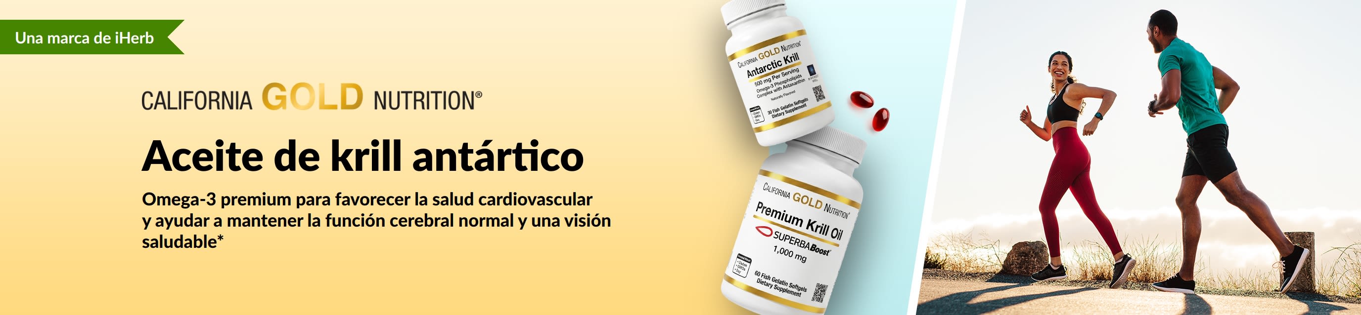 Aceite de krill antártico de California Gold Nutrition: omega-3 premium para la salud del corazón, el cerebro y los ojos.
