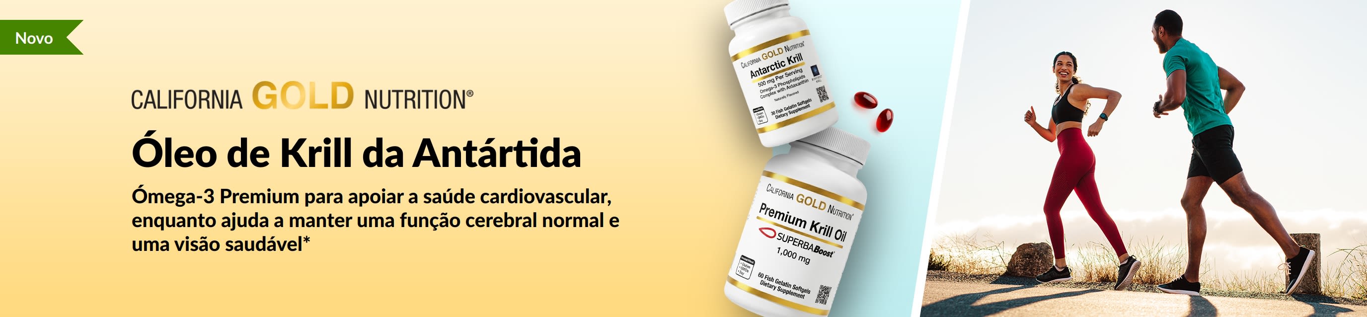 California Gold Nutrition Óleo de Krill da Antártida CGN: Apoio Premium de Ómega-3 para o coração, cérebro e visão.