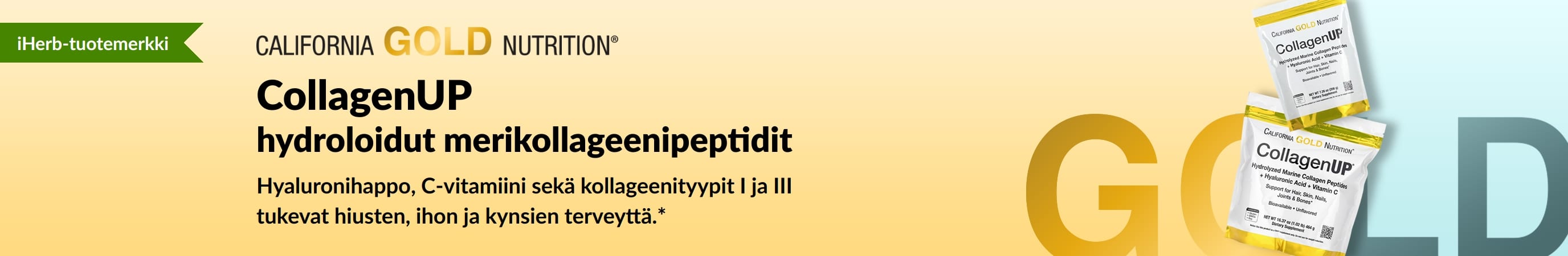 California Gold Nutrition – CollagenUP: hydroloidut merikollageenipeptidit, vain iHerbistä!