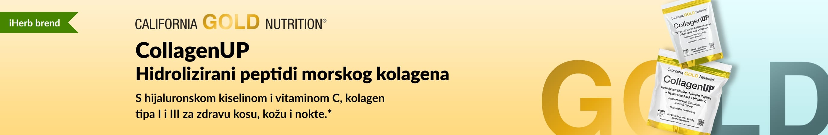 California Gold Nutrition – CollagenUP: hidrolizirani peptidi morskog kolagena – samo na iHerbu!