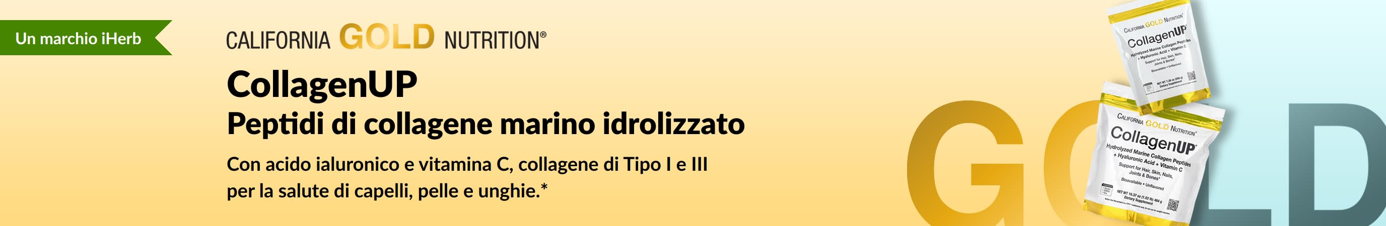 California Gold Nutrition - CollagenUP: peptidi di collagene marino idrolizzato  - Solo su iHerb!