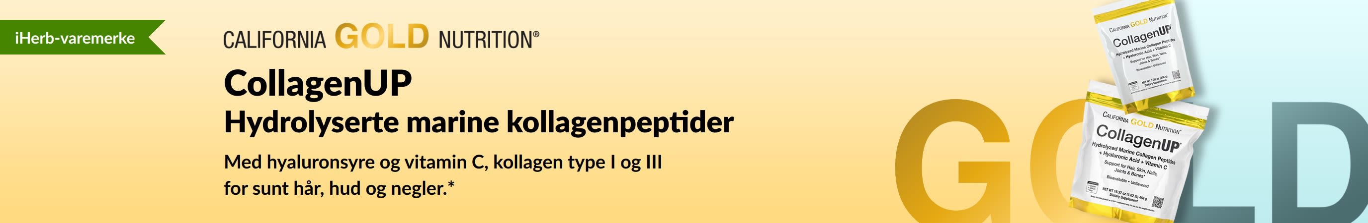 California Gold Nutrition – CollagenUP: Hydrolyserte marine kollagenpeptider – kun hos iHerb!