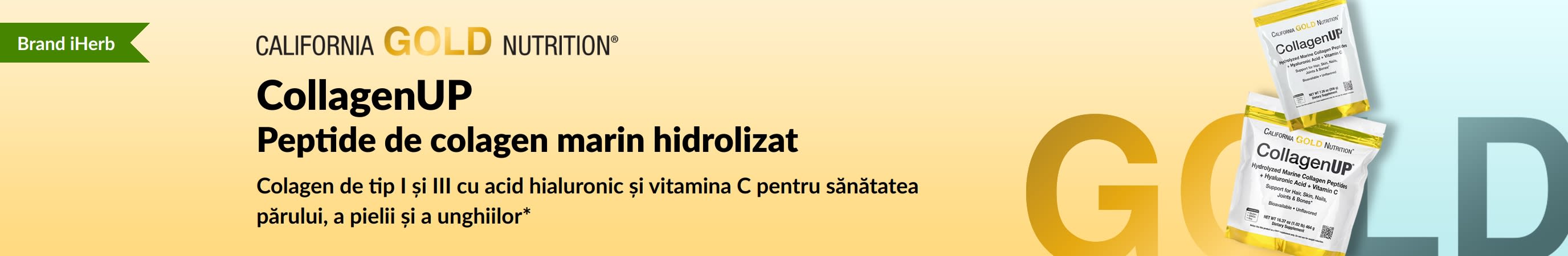 California Gold Nutrition – CollagenUP: peptide de colagen marin hidrolizat – Exclusiv la iHerb!