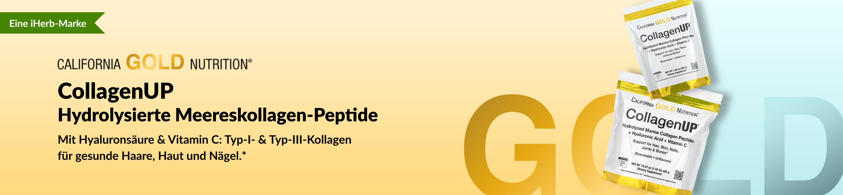 California Gold Nutrition - CollagenUP: Hydrolysierte Meereskollagen-Peptide  - nur bei iHerb!