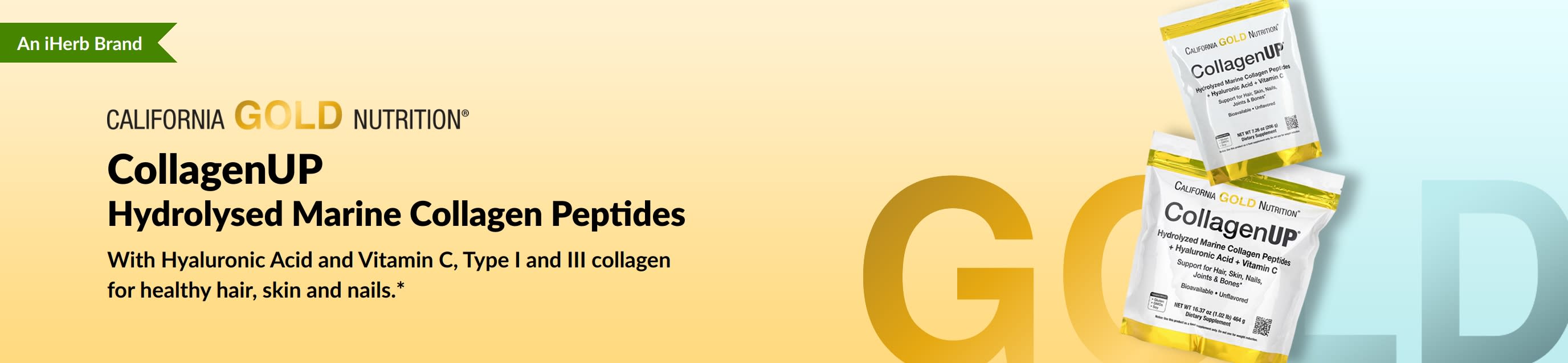 California Gold Nutrition – CollagenUP: Hydrolysed Marine Collagen Peptides – Only at iHerb!
