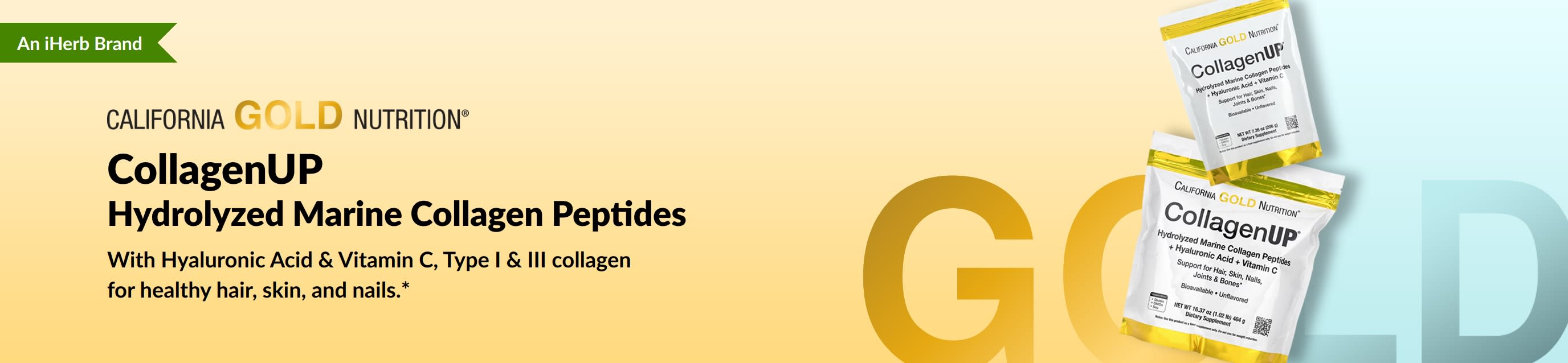 California Gold Nutrition - CollagenUP: Hydrolyzed Marine Collagen Peptides  - Only at iHerb!