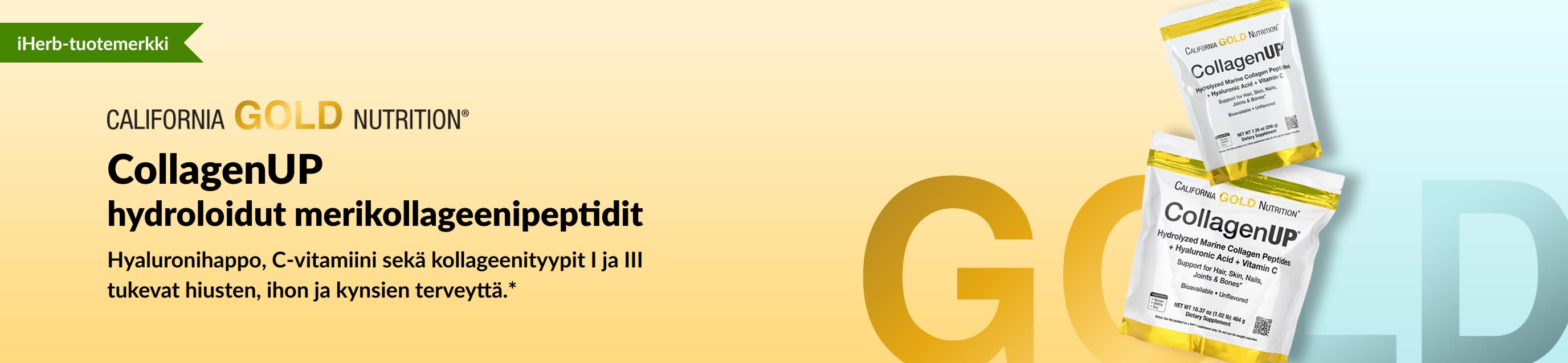 California Gold Nutrition – CollagenUP: hydroloidut merikollageenipeptidit, vain iHerbistä!