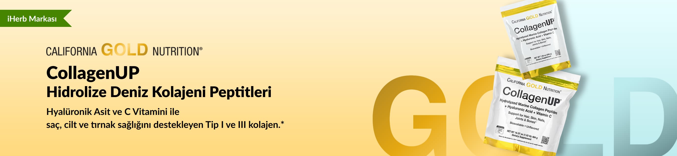 California Gold Nutrition - CollagenUP: Hidrolize Deniz Kolajeni Peptitleri - Yalnızca iHerb'de!