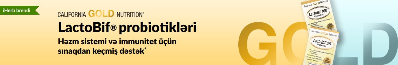 Yalnız iHerb-də: California Gold Nutrition LactoBif® probiotik kompleksi həzm sistemi və immunitet üçün sınaqdan keçmiş dəstək təmin edir.*