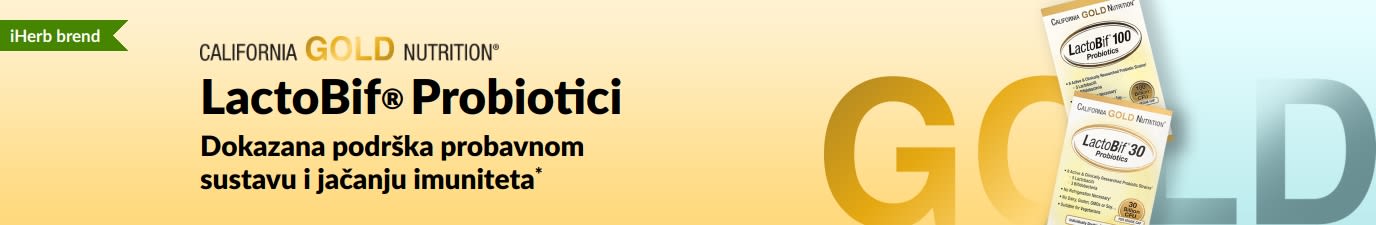 California Gold Nutrition LactoBif® Probiotici, dodatak prehrani koji dokazano pruža podršku probavnom sustavu i jačanju imuniteta*, ekskluzivno dostupan na iHerbu.