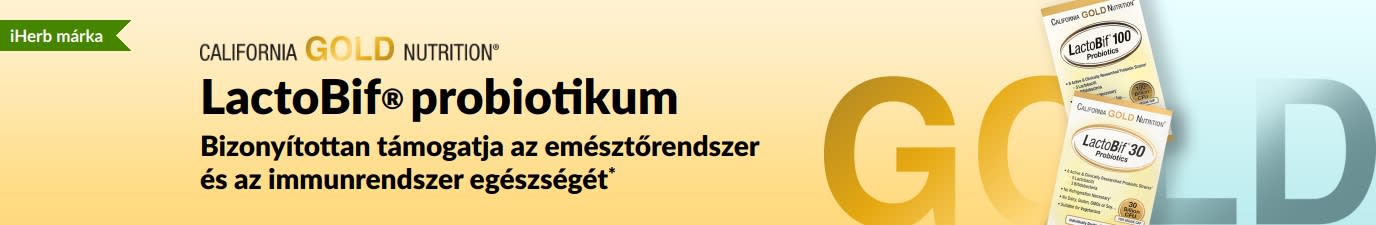 California Gold Nutrition LactoBif® probiotikumos étrend-kiegészítő, amely bizonyítottan támogatja az emésztőrendszer és az immunrendszer egészségét*, és kizárólag az iHerb kínálatában kapható.