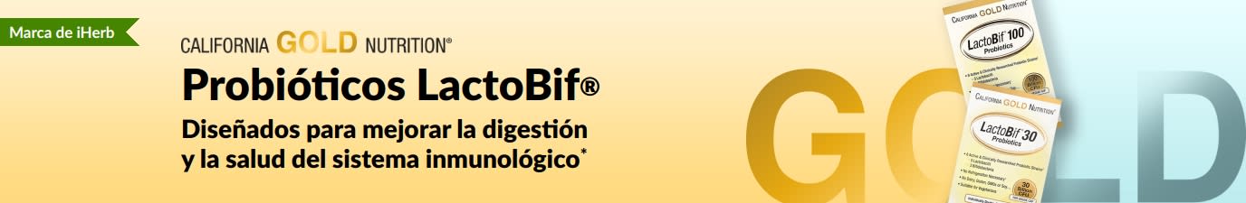 Probióticos LactoBif® de California Gold Nutrition, diseñados para mejorar la digestión y la salud del sistema inmunológico, disponibles solo en iHerb.