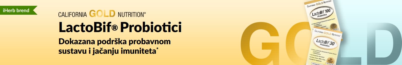 California Gold Nutrition LactoBif® Probiotici, dodatak prehrani koji dokazano pruža podršku probavnom sustavu i jačanju imuniteta*, ekskluzivno dostupan na iHerbu.