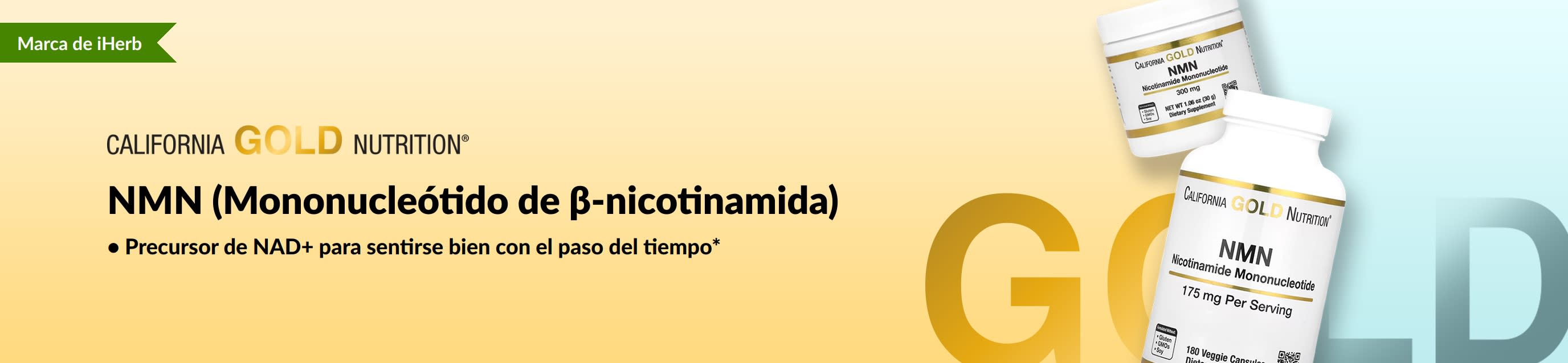 California Gold Nutrition: NMN (Mononucleótido de β-nicotinamida). ¡Solo en iHerb!
