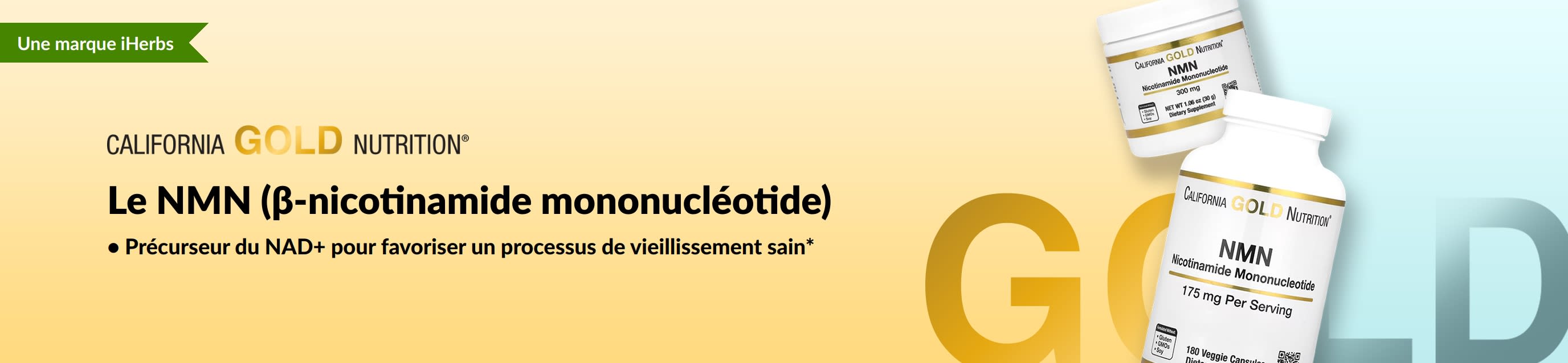 California Gold Nutrition - Le NMN (β-nicotinamide mononucléotide) - En exclusivité chez iHerb !