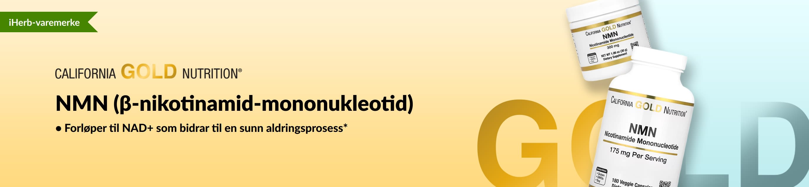 California Gold Nutrition – NMN (β-nikotinamid-mononukleotid) – Kun hos iHerb!