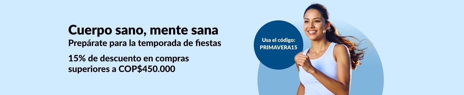 Oferta de Bienestar de iHerb: Ahorra 15% en compras +COP$450,000. Código: PRIMAVERA15. Compra hoy tus productos esenciales de bienestar.