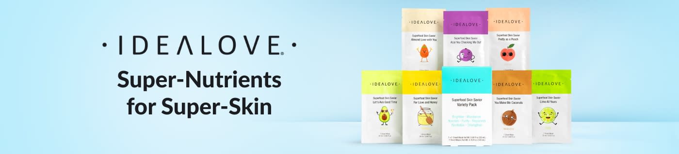 IDEALOVE® Sheet Masks. Super-Nutrients for Super-Skin.