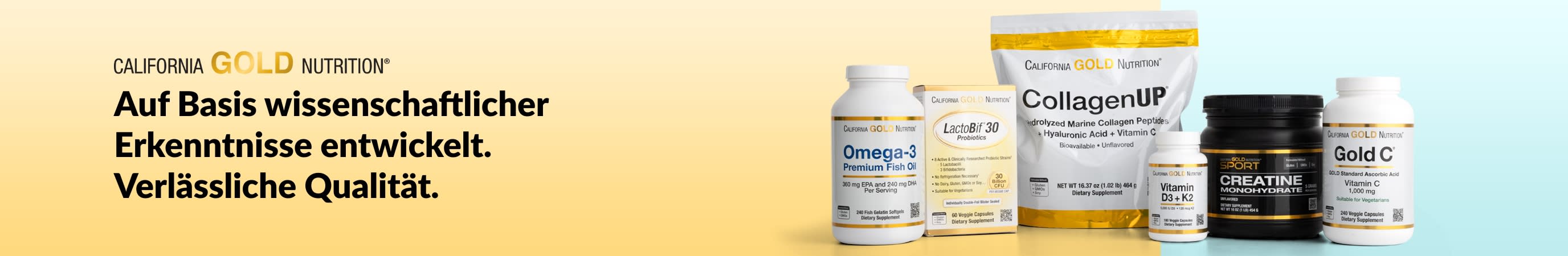 California Gold Nutrition: Auf Basis wissenschaftlicher Erkenntnisse entwickelt. Verlässliche Qualität.